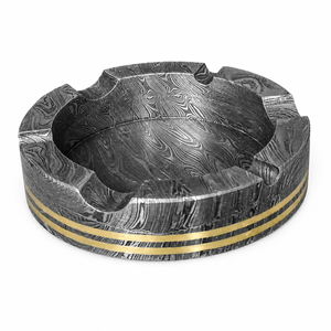 Jexmoo Custom Handmade Damascus Steel Square Desktop Ashtray <b>Prime</b> Design Home Décor Unique Pattern Smoking Accessory Gift - Product Image 3