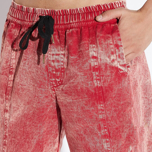 Pantalon de survêtement personnalisé en molleton délavé à l'acide, style jogger, en French Terry, effet soleil délavé, imprimé vintage, usé, pour homme, OEM - Product Image 6