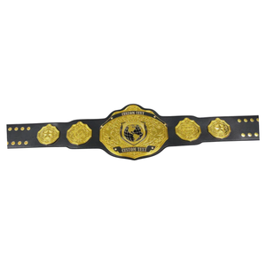 Ceinture de champion personnalisable, qualité supérieure, cuir noir avec détails dorés, option de texte personnalisé - Product Image 6