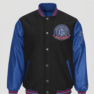 Personalizado para Champion Standard Varsity Logo Chaqueta con cremallera completa Lona de invierno Nombre del equipo Letterman Chaqueta - Product Image 1