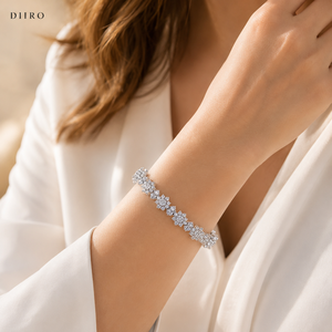 Vintage 925 Sterling <b>Silver</b> Link Chain Moissanite Ladies Luxury <b>Bracelets</b> Brilliant Round Cut Diamond Women's <b>Bracelets</b> - Product Image 5