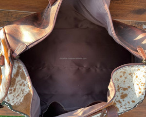 Bolsa DE EQUIPAJE DE VIAJE grande de cuero genuino bolsa de equipaje de viaje Boho de fin de semana de cuero grande bolsa de lona azteca occidental - Product Image 6