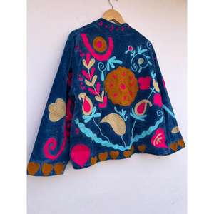 Chaqueta de Algodón con Bordado Suzani, Estilo Bohemio, para Invierno, con Detalle de Botones, para Mujer, Talla Única, Regalo Étnico para Bodas - Product Image 2