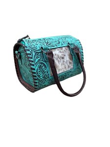 กระเป๋าหนังแท้ลายสัตว์สุดหรู งานแฮนด์เมด ตกแต่งด้วยเทอร์ควอยซ์ พร้อมซิปวินเทจ สไตล์ตะวันตก - Product Image 3