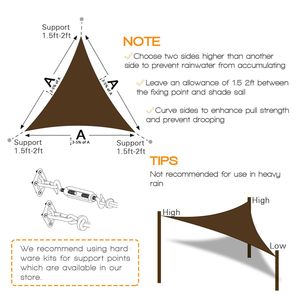 Tenda Parasole in HDPE Mocha 12 X 12 X 17, Eleganti Vele Ombreggianti e Reti - Product Image 2