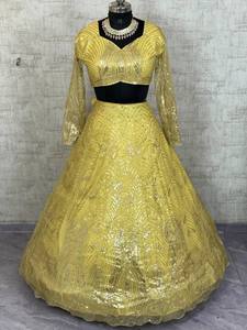 Vestido de fiesta de boda Georgette bordado pesado de diseñador indio de alta calidad más vendido Lehenga Choli DupattaSuit listo - Product Image 5