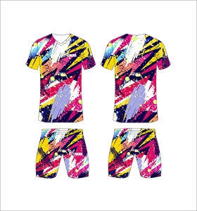 Conjunto de Uniforme de Fútbol Sublimado Personalizado, Patrón Abstracto Multicolor, Transpirable, de Secado Rápido, Camiseta de Fútbol para Hombre y Niño - Product Image 1