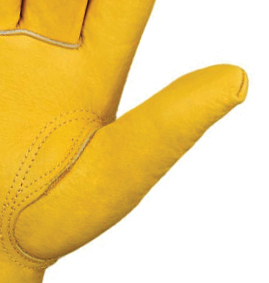 HOLY SIGNS INTERNATIONAL Sheep Grain Leather Safety <b>Driver</b> Work <b>Gloves</b> Strap EN420 Certified Breathable Elastic Wristlet - Product Image 5