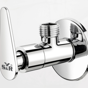 Robinet d'angle mural en laiton chromé de qualité supérieure pour salle de bain, vanne de contrôle d'eau robuste et durable pour plomberie - Product Image 1