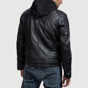 Best Price Quality Hood Leather <b>Jacket</b> Custom Fashion Leather <b>Jacket</b> For <b>Men</b> Made In Pakistan Fashion Leather <b>Jacket</b> - Product Image 4