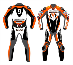 Unisex Cowhide/Kangaroo Custom Leather Motorcycle One Piece Racing Suit Jumpsuit/Traje with Hump CE <b>Level</b> 2 Protective Armored - Product Image 1