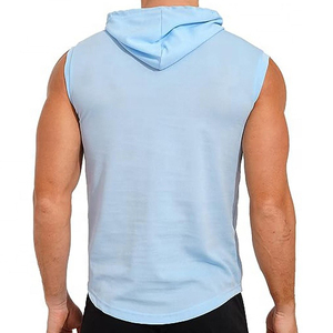 <b>Mens</b> Sleeveless Hoodie Sportswear Cotton Fabric Quick Dry Breathable Side Pocket OEM Wholesale Supplier - Product Image 2