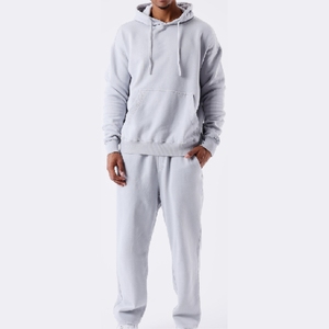 Ensemble survêtement homme, sweat-shirt à capuche et pantalon de jogging personnalisés, 100% coton - Product Image 1