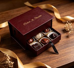 กล่องบรรจุภัณฑ์ช็อกโกแลตพิมพ์ลายตามสั่งสำหรับของขวัญอาหาร กล่องของขวัญช็อกโกแลตพรีเมียมพิมพ์โลโก้ตามสั่ง - Product Image 1