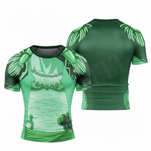 Custom Sublimated Cycling Jersey Short Sleeve <b>Compression</b> <b>Shirt</b> Breathable Sports Fitness Summer All Over Printed Rash Guards - Product Image 5