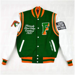 Chaqueta Universitaria de Alta Calidad al por Mayor de la Universidad de Florida A&M, Chaqueta Clásica Letterman para Hombre y Mujer, Ropa Exterior de Béisbol Universitaria - Product Image 5