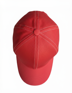 Gorra de Béisbol Deportiva Roja de 6 Paneles, Ajustable, Unisex, de Sarga de Algodón, Color Sólido, Informal, para Adultos, Hombres y Mujeres, Venta al Por Mayor - Product Image 4