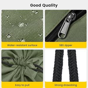 Hemistyles HM-W46 White Nylon <b>Drawstring</b> <b>Backpack</b> with Front Zipper Pocket 30-40L Capacity for Gym Sports Travel & Outdoor Use - Product Image 4