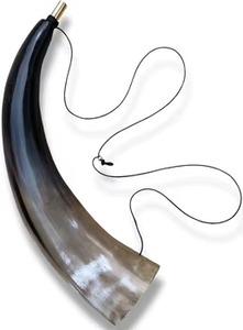 Cornes à boire en corne de buffle écologiques faites à la main, forme naturelle sculptée, art rustique, objet de collection, avec sangle en cuir pour la décoration intérieure - Product Image 5