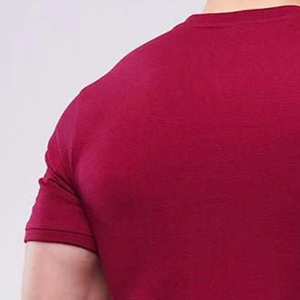 Camiseta de Hombre Estilo Nuevo, Color Granate, Corte Ajustado, Algodón Elástico, Cuello Redondo, Ajuste Ceñido, Ropa Casual de Gimnasio, Manga Corta, Logotipo Personalizado - Product Image 4