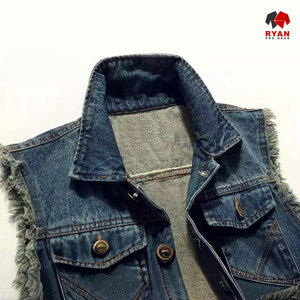 Gilet en jean personnalisé Ryan Pro Gear pour hommes, tissu confortable et respirant avec logo personnalisé - Product Image 3