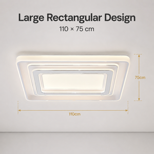Plafonnier Led rectangulaire moderne en fer et acrylique, 440W, télécommande à intensité variable, pour salon et chambre à coucher, 110x75cm - Product Image 2