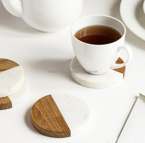 Posavasos redondos de mármol al por mayor, alfombrillas y almohadillas de piedra para servir té/café directamente del fabricante y proveedor de la India - Product Image 1