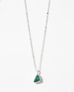 Natural Raw <b>Emerald</b> <b>Pendant</b> Necklace Green Crystal Gemstone Handmade Silver Jewelry Healing Stone Boho Women Gift - Product Image 1