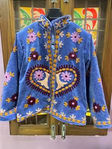 Bulk Manufacturer Handcrafted Suzani Jacket Vintage Heart Print Floral Embroidered <b>Women</b> Short <b>Coat</b> Casual Outerwear Jacket - Product Image 6