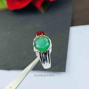 Bague pour homme en argent sterling 925, pierre précieuse onyx verte naturelle, sertie en bézel, fabrication artisanale, cadeau idéal pour mariage ou fête - Product Image 1