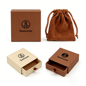 Petite boîte à bijoux en papier kraft, personnalisable avec logo, luxe, pour bague et collier, idéale pour la marque. - Product Image 3