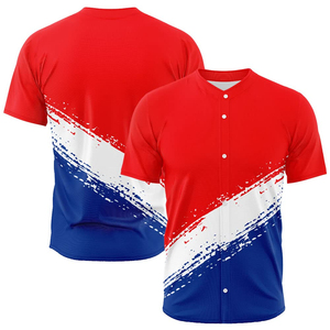 Custom Embroidery Double Knitted Youth Baseball Shirts Sublimation Jersey Button <b>Down</b> Baseball Jerseys OEM Service - Product Image 2