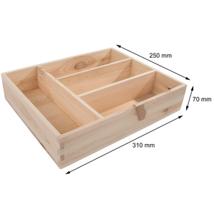 Premium Bamboo Kitchen Drawer Organizer Wooden Cutlery Tray Multi Compartment Storage Box Factory Wholesale - Product Image 1