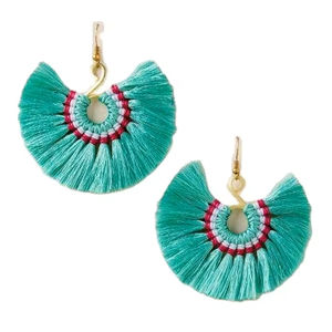 Pendientes de Plata de Ley con Diseño Geométrico Azul y Rosa, Exclusivos y de Moda, para Mujer, de la India - Product Image 1