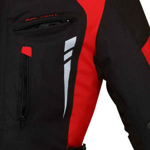 Blouson de moto pour homme noir et rouge, manches longues, respirant, color-block, toutes saisons, vêtements de moto - Product Image 5