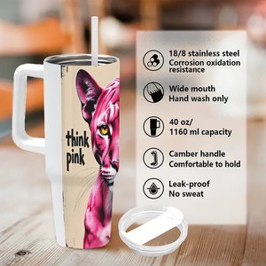 Gobelet isotherme personnalisé en acier inoxydable de 40 oz avec motif Panthère Rose pour les célébrations d'ouverture de magasin - Product Image 5