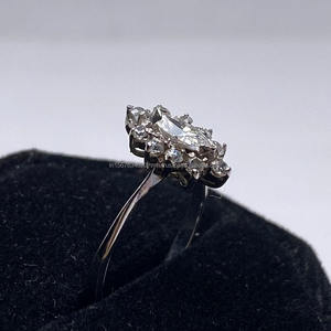 Anillo de compromiso de diamante cultivado en laboratorio de Estilo Vintage Marquesa de oro de 14 quilates, banda de fiesta de boda de diamante blanco de lujo para mujer, regalo fino - Product Image 2