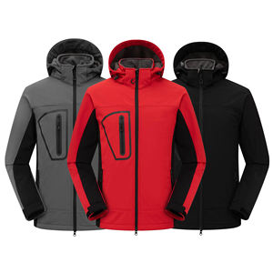 Chaqueta Acolchada de Lona Gris para Hombre, con Cierre Naranja, Cuello Alto, Impermeable, Resistente al Viento, Ropa de Invierno Informal, Tejido de Poliéster - Product Image 5