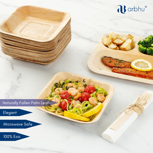 Bol en feuille de palmier d'areca de luxe, jetable, biodégradable, pour salades, événements de restauration haut de gamme, texture bois naturel - Product Image 2