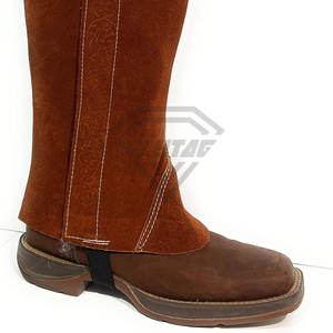 Cuissardes d'équitation en cuir véritable de qualité supérieure / Cuissardes d'équitation longues avec fermeture éclair haute, unisexe, logo personnalisé, prix abordable - Product Image 4