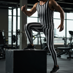 Hot Selling Customized Elastic Waist Stretchable Training Skinny Compression Pants Custom Stripe Design Solid Plain Pants OEM - Product Image 3
