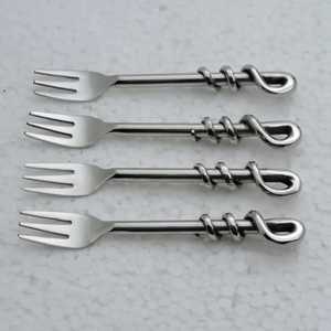 Ensemble de fourchettes en acier inoxydable poli avec manche métallique pour mariages, événements, maisons – Nouveau design en boucle – Accessoires de cuisine - Product Image 2