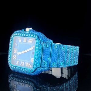 Reloj de Pulsera de Lujo para Hombre, Estilo Hip Hop, con Diamantes Cultivados en Laboratorio, Plateado y Dorado, Redondo, de Cuarzo, de Alta Calidad - Product Image 5