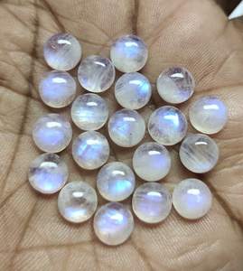 Piedra de Luna Arcoíris Natural, Forma Redonda, Cabujón, Parte Posterior Plana, Gema Suelta para Joyería, Cristal Curativo - Product Image 4