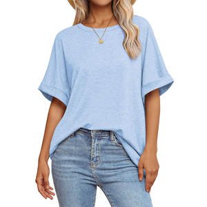 Camiseta de Alta Calidad para Mujer, Ligera, Color Personalizado, Estilo Casual, Holgada - Product Image 1