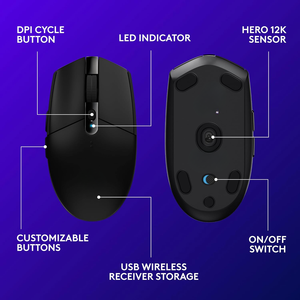 Ratón Inalámbrico para Juegos G305 Lightspeed 2.4Ghz - Sensor Óptico PAW3950, Retroiluminación RGB, Botones Programables, Diseño para Ambas Manos - Product Image 3