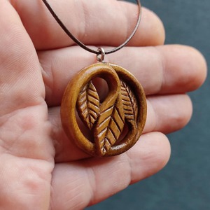 Collier en bois de style rustique, collier en bois couleur unie, collier en bois ambiance campagnarde, prix d'usine en gros - Product Image 6