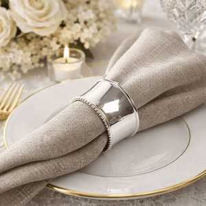 Anillos de Servilleta Plateados de Estilo Clásico, Accesorios de Decoración de Mesa, Elegantes Anillos de Servilleta de Metal para Suministros de Mesa de Restaurante y Hotel - Product Image 1