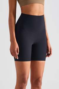 Custom Logo Women’s High Waist Yoga Shorts Nude Color Skinny Quick Dry Shorts for Running & Fitness Exercise - Product Image 5