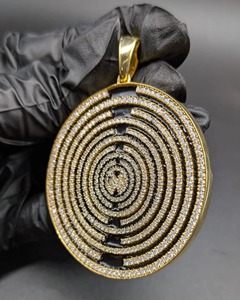Colgante de Diamantes con Diseño de Cruz Geométrica, Joyería Hiphop para Hombre, Amuleto, Regalo - Product Image 5
